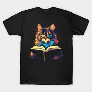 Somali Cat Reads Book T-Shirt